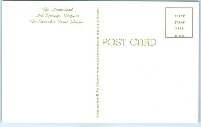 Postcard - The Cascades Trout Stream, The Homestead - Hot Springs, Virginia