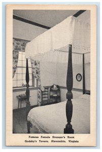 c1950s Female Stranger's Room, Gadsby's Tavern Alexandria VA Postcard