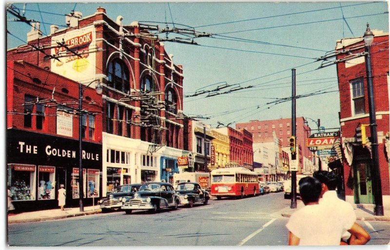 Beale Street Scene MEMPHIS, TN The Golden Rule 1940s Cars Vintage Postcard