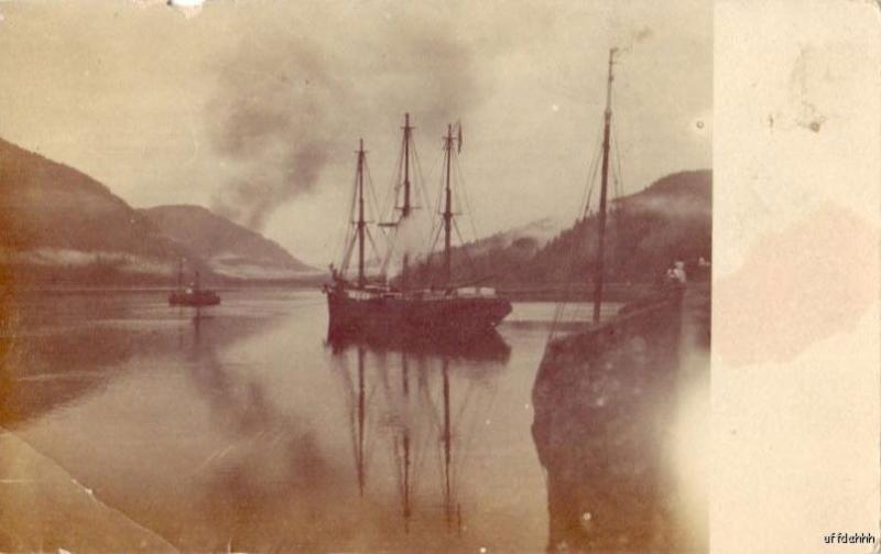 REAL PHOTO SAILING VESSELS IN ALASKAN HARBOR