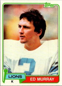 1981 Topps Football Card Ed Murray Detroit Lions sk10318