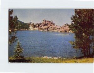 Postcard Sylvan Lake in the Black Hills of South Dakota USA