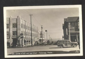 RPPC ANCHORAGE ALASKA DOWNTOWN STREET SCENE WOODY REAL PHOTO POSTCARD