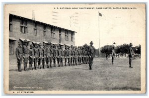 1917 US National Army Cantonment Camp Custer Battle Creek Michigan MI Postcard