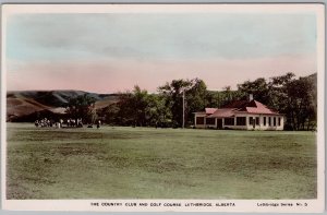 Lethbridge Alberta Golf Course & Country Club Golfers Spalding RPPC Postcard H81