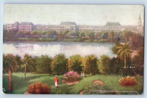 Calcutta India Postcard Writers Building Dalhouse Square c1910 Oilette Tuck Art