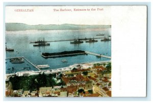 Gibraltar Harbor Port Entrance Circa 1910 Spain Vintage Antique Postcard