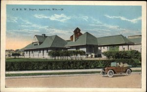 Appleton WI C&NW RR Train Depot Station c1920 Postcard