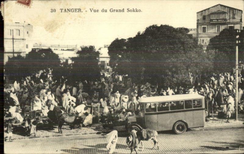 Tanger Tangier Morocco Bus Vue du Grand Sokko c1910 Used Postcard & Cover