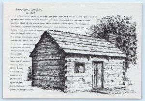 LEXINGTON, IL ~ Artist View PATTON CABIN McLean County 4x6 ~ 1980 Postcard
