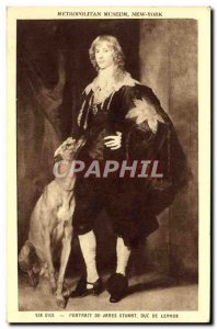 Old Postcard New York Metropolitan Museum Portrait of James Stuart Lennox Dog...