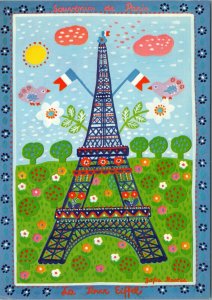 postcard Paris France - Eiffel Tower by Zofia Rostad