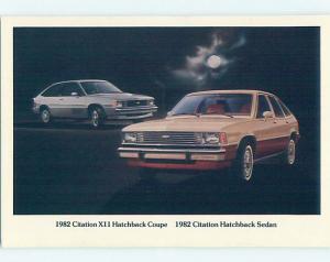 Unused 1982 car dealer ad postcard CHEVROLET CITATION HATCHBACK & SEDAN o8302@