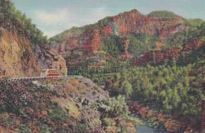 Arizona Oak Creek Canyon Bus On Highway 79 Curteich