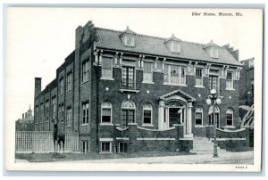 c1940 Elks Home Exterior Building Street Macon Missouri Vintage Antique Postcard