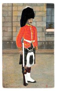 Gordon Highlanders (Private Full Dress)Fake Fur Hat Embossed Postcard