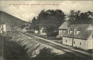 Alton Bay NH Mt. Major Station & Lake Shore Club c1910 Postcard EXC COND