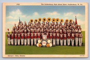 J86/ Parkersburg West Virginia Postcard Linen High School Band 421