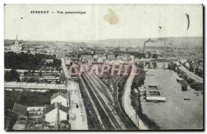 Old Postcard Epernay Panoramic Train