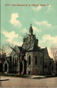 Postcard IL Peoria Hale Memorial Methodist Episcopal Church C.1910 M19