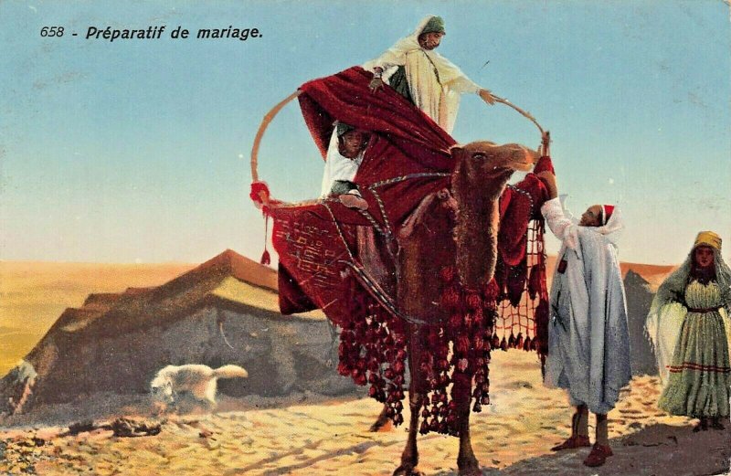 TUNISIA~PREPARATIF de MARIAGE~LEHERT & LANDROCK 1910s PHOTO POSTCARD