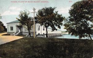 IL, Illinois  POWER PLANT Rock Island Arsenal  MILITARY Weapons c1910's Postcard