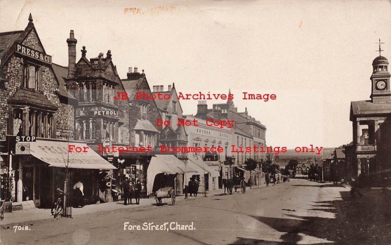 England, Chard, RPPC, Fore Street, Business Section, Photo