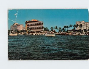 Postcard The inlet water-way, Pompano Beach, Florida