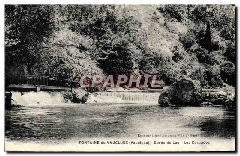 Old Postcard Fontaine de Vaucluse Shores of Lake Cascades