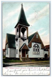 Central Falls Rhode Island RI Postcard First Presbyterian Church Exterior 1907