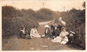 Lot238 real photo uk   social history postcard family photo stroller