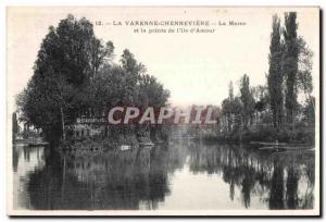 Postcard Old La Varenne CHENNEVIERE Marne and the Point of the Island of Love...