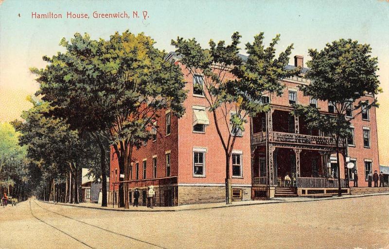 Hamilton House, Greenwich, New York Antique Postcard (T3451)