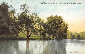 MARSHALLTOWN, IA Iowa  VIEW ALONG THE IOWA RIVER  Marshall Co  c1910's Postcard