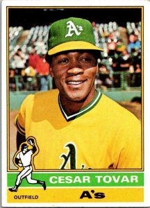 1976 Topps Baseball Card Cesar Tovar Oakland Athletics sk13384