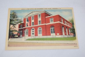 A-18 U.S. Post Office and Government Court House Anderson SC Postcard 46570