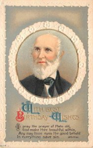 BIRTHDAY WISHES  WHITTIER POET & POEM  EMBOSSED NEW YORK POSTCARD 1911