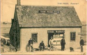 GREEN HARBOR,MA postcard-tom pezzi \FOREVER\? fish market 