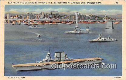 US Battleships at Anchor San Francisco Bay 1938 