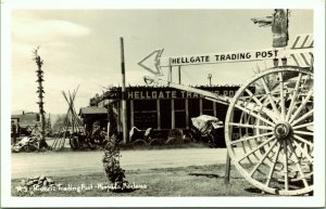 RPPC Historic Hellgate Trading Post Missoula Montana Photo Postcard EKC