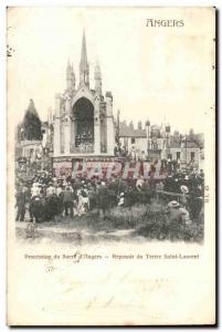 Angers Old Postcard coronation procession of & # 39Angers Reposoir Saint Laur...