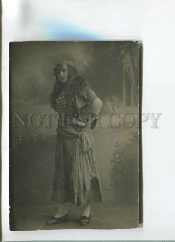 482258 KHARKOV 1918 GYPSY DANCER Actress Lyubov AUTOGRAPH Vintage REAL PHOTO
