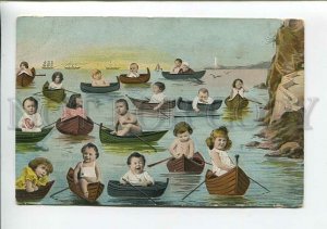 3177748 MULTIPLE BABIES in Boats SHIPS Vintage COLLAGE PC