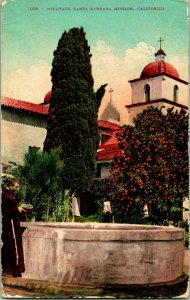 Vtg Postcard 1911 Santa Barbara California CA Santa Barbara Mission Fountain