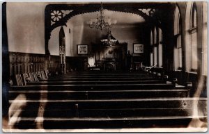 Interior Of Parish Church Cathedral Real Photo RPPC Postcard