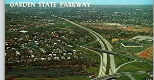 Garden State Parkway New Jersey Highway NJ Postcard Chrome Roadway Freeway 1967
