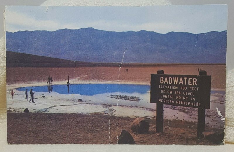 Badwater Basin Death Valley California Vintage Postcard