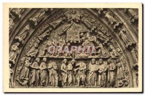 Old Postcard Poitiers Cathedrale Saint Pierre Tympanum of the South Gate Hist...