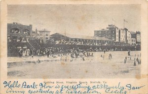 Norfolk Virginia 1907 Postcard Bathing Hour Beach Swimming