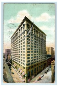 1909 National Bank Building Street View Chicago Illinois IL Antique Postcard